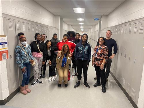  8th Grade students and staff after testing